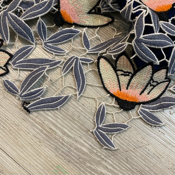 Self-Portrait Dove Grey Patchwork Mini Dress in US Size 4 - Picture 9 of 10